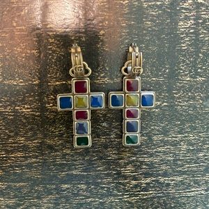 Gucci Enamel Cross Earrings